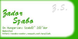 zador szabo business card